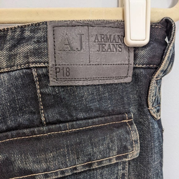 New Armani Jeans Womens 8 Straight Leg Indigo 003 Series Dark Wash Tall - Picture 9 of 12